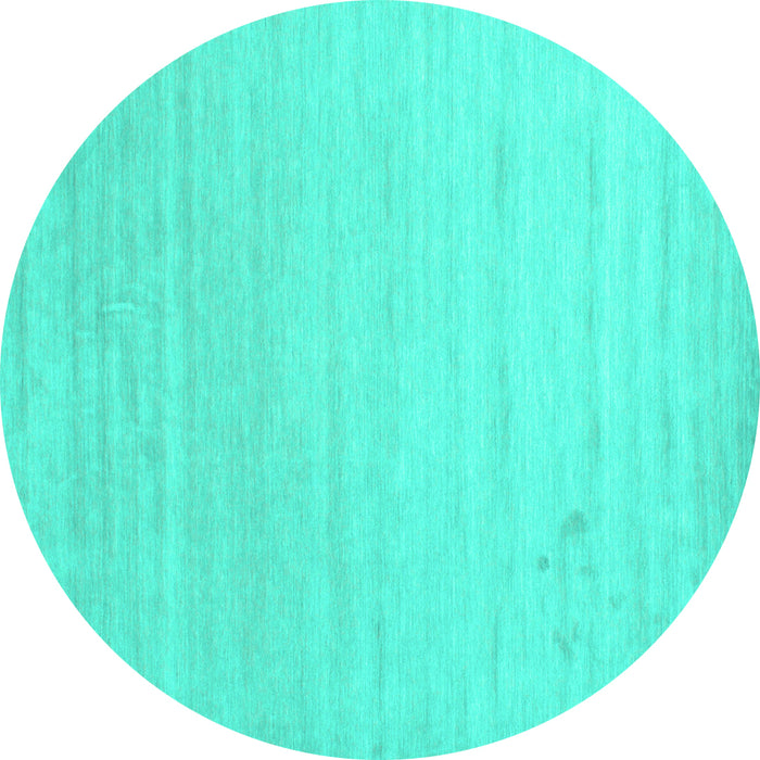 Round Solid Turquoise Modern Rug, con582turq