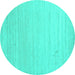 Round Solid Turquoise Modern Rug, con582turq