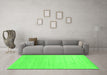 Machine Washable Solid Green Modern Area Rugs in a Living Room,, wshcon582grn
