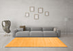 Machine Washable Solid Orange Modern Area Rugs in a Living Room, wshcon582org