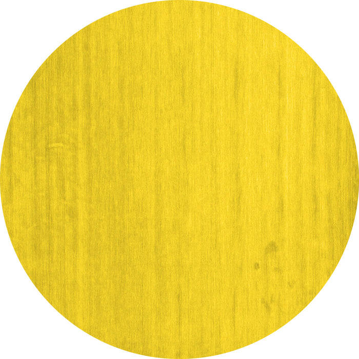Round Solid Yellow Modern Rug, con582yw
