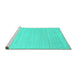 Sideview of Machine Washable Solid Turquoise Modern Area Rugs, wshcon582turq