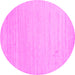 Round Solid Pink Modern Rug, con582pnk