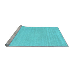 Sideview of Machine Washable Solid Light Blue Modern Rug, wshcon582lblu