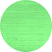 Round Solid Emerald Green Modern Rug, con582emgrn