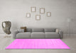 Machine Washable Solid Pink Modern Rug in a Living Room, wshcon582pnk