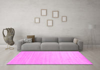 Machine Washable Solid Pink Modern Rug, wshcon582pnk