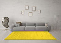 Machine Washable Solid Yellow Modern Rug, wshcon582yw