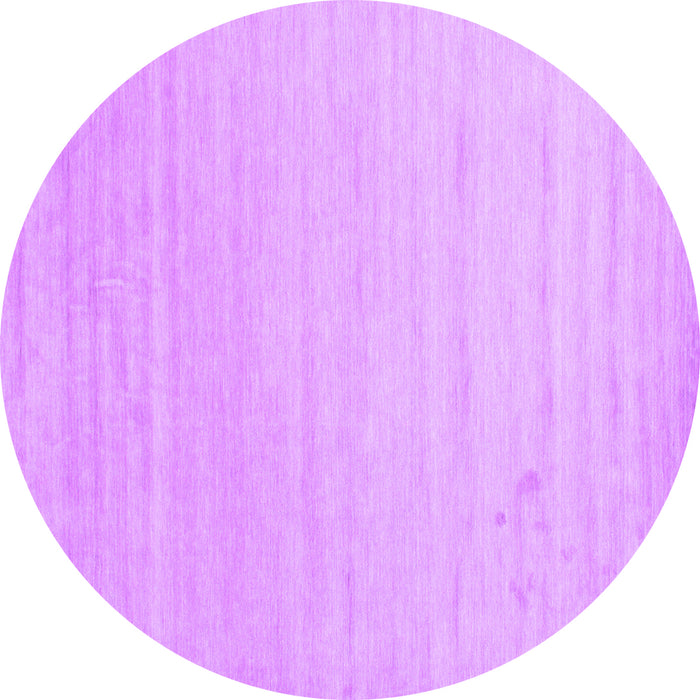 Round Machine Washable Solid Purple Modern Area Rugs, wshcon582pur