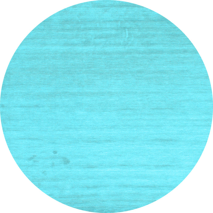 Round Machine Washable Solid Light Blue Modern Rug, wshcon582lblu