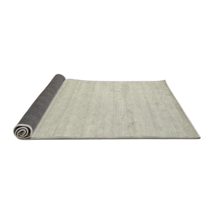 Thickness of Contemporary Pale Silver Gray Solid Rug, con583