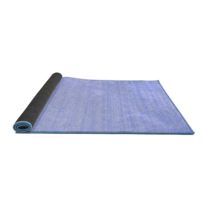 Sideview of Solid Blue Modern Rug, con583blu