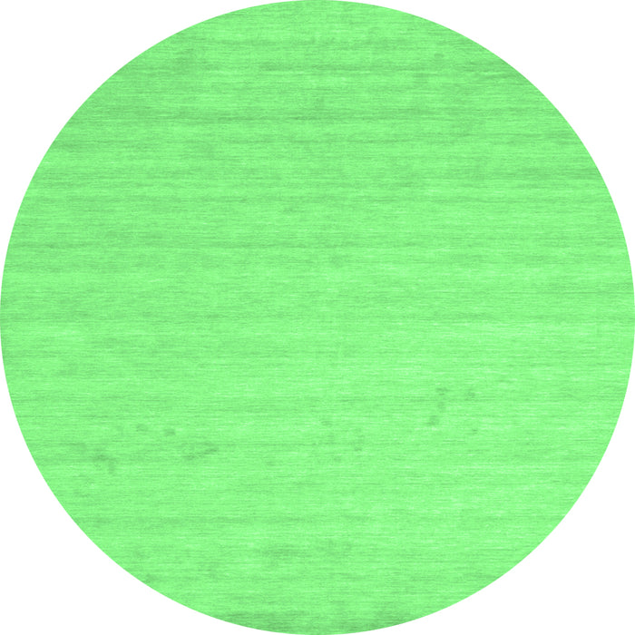 Round Machine Washable Solid Emerald Green Modern Area Rugs, wshcon583emgrn