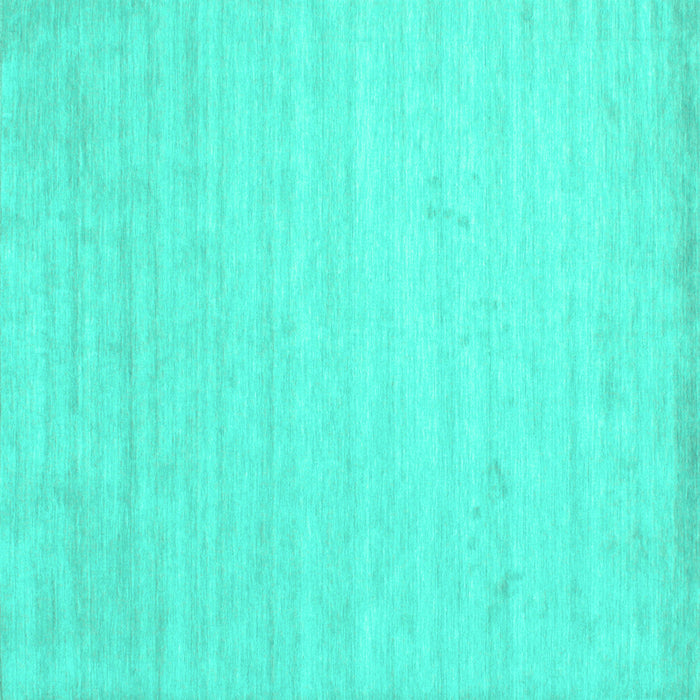Square Machine Washable Solid Turquoise Modern Area Rugs, wshcon583turq