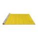 Sideview of Machine Washable Solid Yellow Modern Rug, wshcon583yw