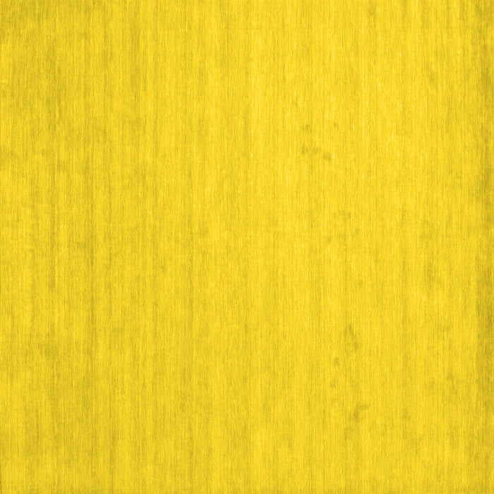 Square Machine Washable Solid Yellow Modern Rug, wshcon583yw