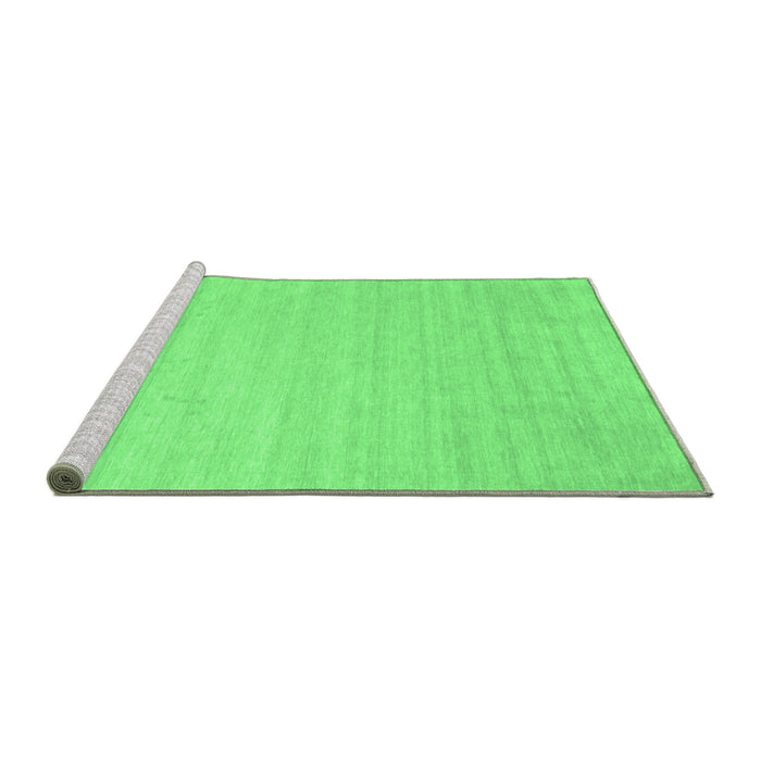 Sideview of Machine Washable Solid Emerald Green Modern Area Rugs, wshcon583emgrn