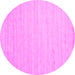 Round Machine Washable Solid Pink Modern Rug, wshcon583pnk