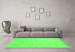 Machine Washable Solid Green Modern Area Rugs in a Living Room,, wshcon583grn