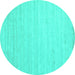 Round Solid Turquoise Modern Rug, con583turq