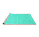 Sideview of Machine Washable Solid Turquoise Modern Area Rugs, wshcon583turq