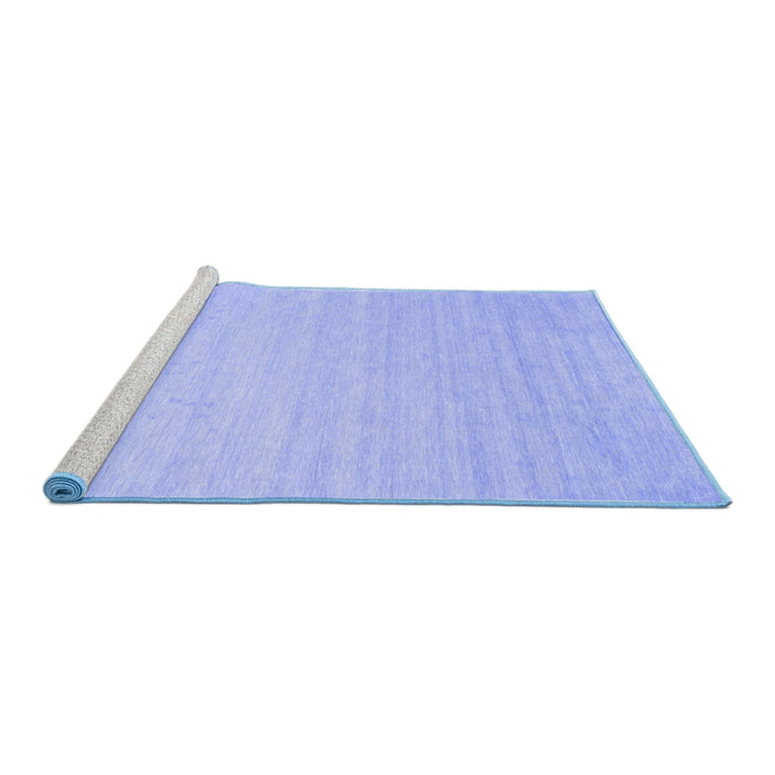 Sideview of Machine Washable Solid Blue Modern Rug, wshcon583blu
