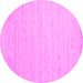 Round Solid Pink Modern Rug, con583pnk