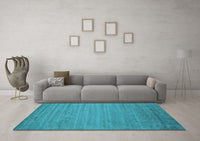 Machine Washable Abstract Light Blue Contemporary Rug, wshcon584lblu
