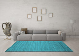 Machine Washable Abstract Light Blue Contemporary Rug in a Living Room, wshcon584lblu