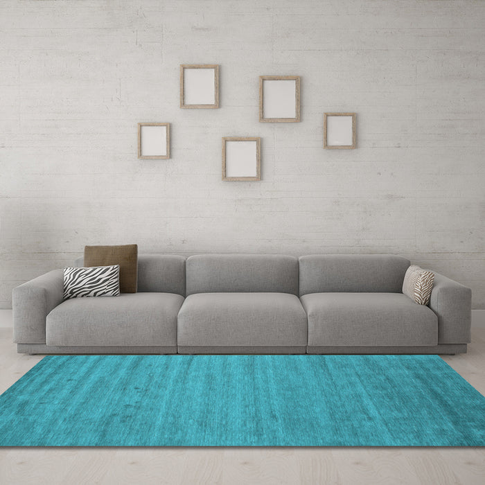 Machine Washable Abstract Light Blue Contemporary Rug in a Living Room, wshcon584lblu