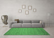 Machine Washable Abstract Emerald Green Contemporary Area Rugs in a Living Room,, wshcon584emgrn