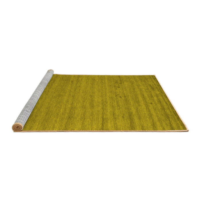 Sideview of Machine Washable Abstract Yellow Contemporary Rug, wshcon584yw