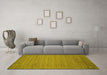 Machine Washable Abstract Yellow Contemporary Rug in a Living Room, wshcon584yw