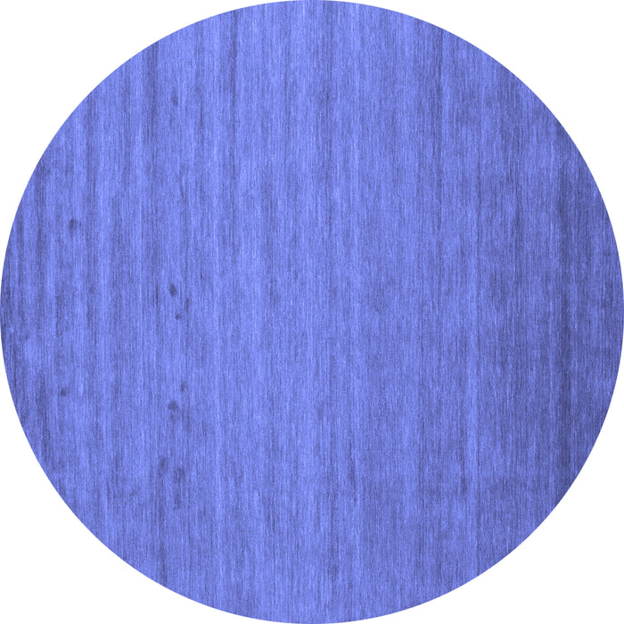 Round Abstract Blue Contemporary Rug, con584blu