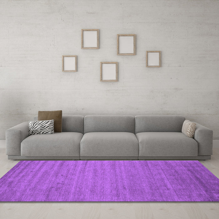 Machine Washable Abstract Purple Contemporary Area Rugs in a Living Room, wshcon584pur