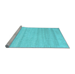 Sideview of Machine Washable Solid Light Blue Modern Rug, wshcon585lblu