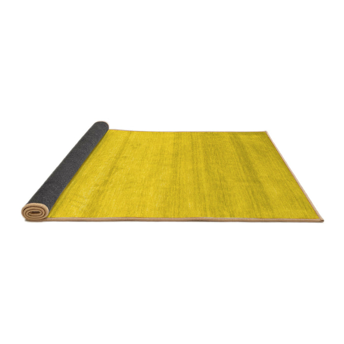 Sideview of Solid Yellow Modern Rug, con585yw