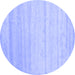 Round Solid Blue Modern Rug, con585blu