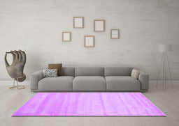 Machine Washable Solid Purple Modern Area Rugs in a Living Room, wshcon585pur