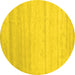 Round Solid Yellow Modern Rug, con585yw