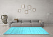 Machine Washable Solid Light Blue Modern Rug in a Living Room, wshcon585lblu