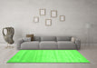 Machine Washable Solid Green Modern Area Rugs in a Living Room,, wshcon585grn