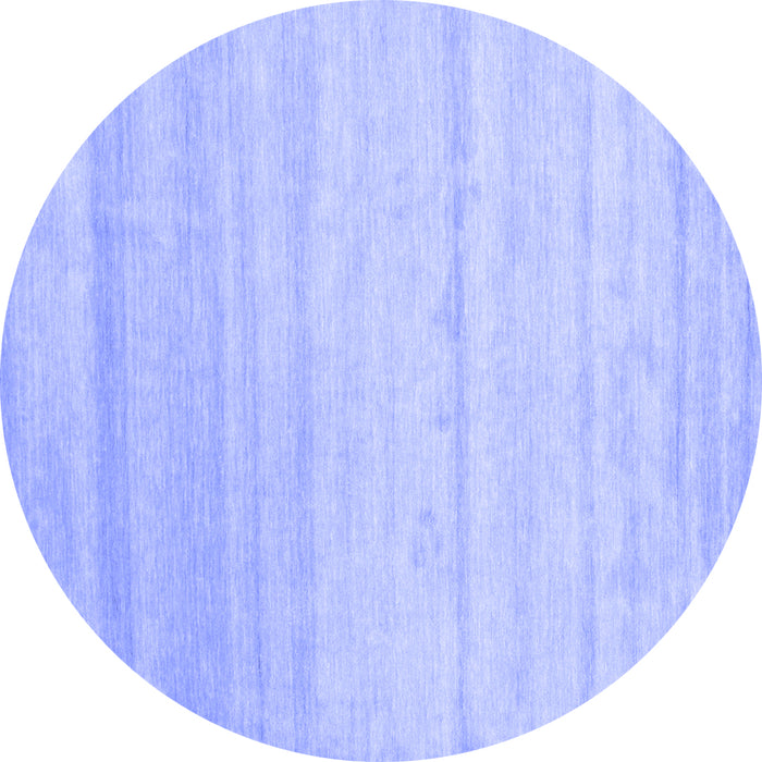 Round Machine Washable Solid Blue Modern Rug, wshcon585blu
