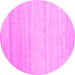 Round Solid Pink Modern Rug, con585pnk