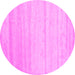 Round Machine Washable Solid Pink Modern Rug, wshcon585pnk