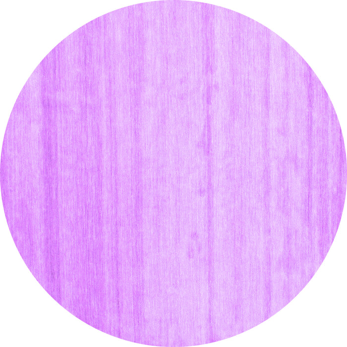Round Machine Washable Solid Purple Modern Area Rugs, wshcon585pur