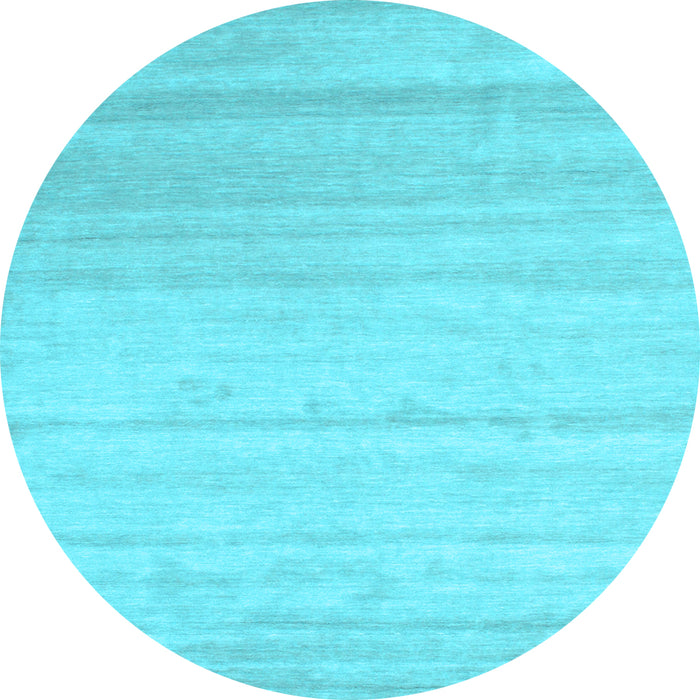 Round Machine Washable Solid Light Blue Modern Rug, wshcon585lblu