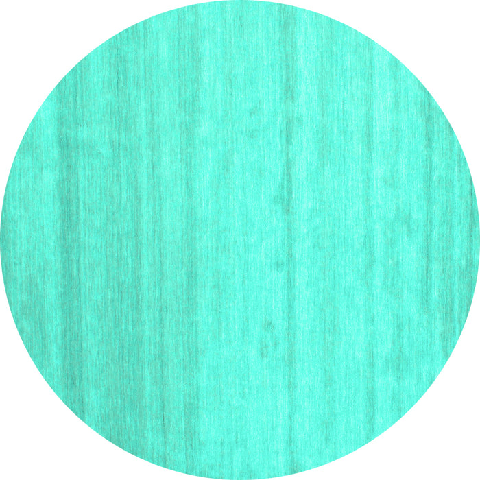 Round Solid Turquoise Modern Rug, con585turq