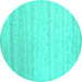 Round Solid Turquoise Modern Rug, con585turq