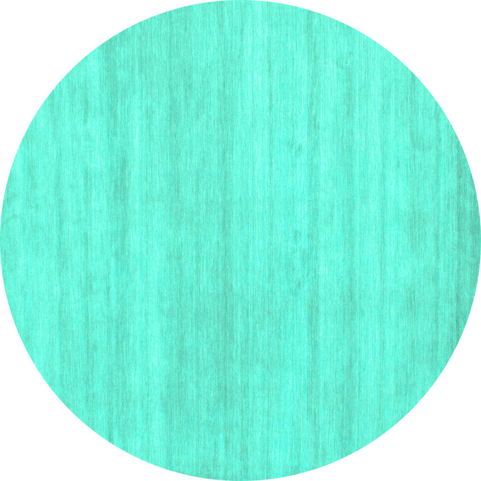 Round Solid Turquoise Modern Rug, con586turq